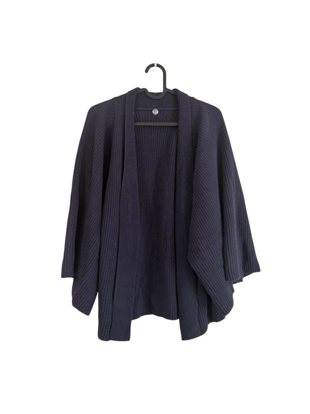 Margaret O'Leary Navy Blue Chunky Knit Wide Sleeve Cardigan Sweater Womens XS/S